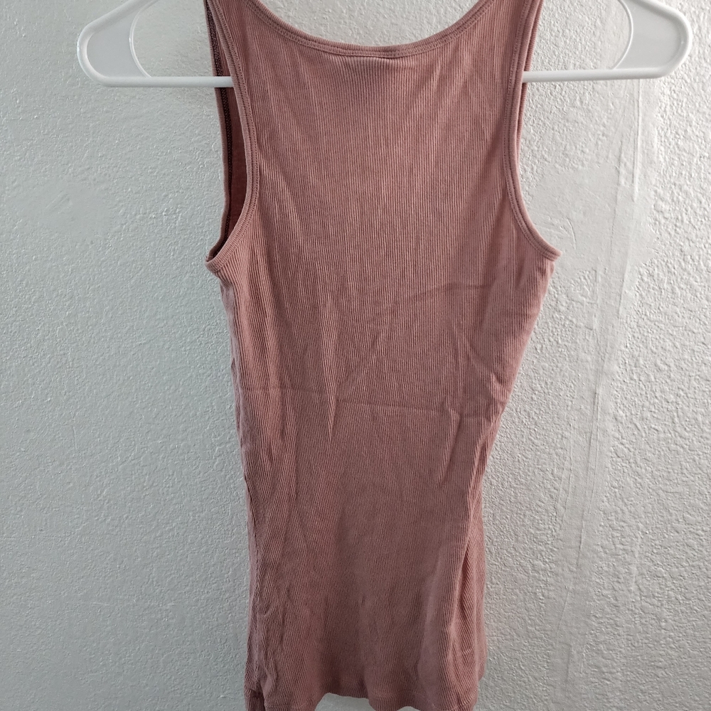 Cute Ribbed Pink Tank Top - Picture 2 of 5